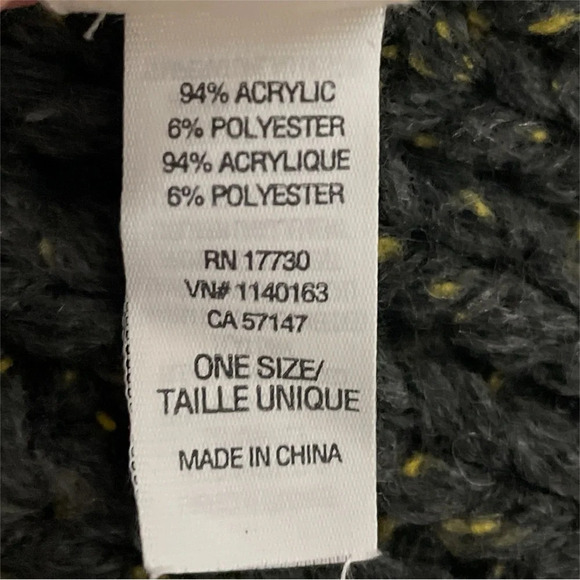 Mossimo Supply Co. Winter Knit Scarf with fringe Gray Yellow Cozy Ribbed Thick - Picture 5 of 6